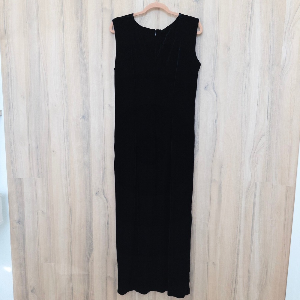 VTG Robbie Bee Womens Velvet Maxi Dress Size 12 Black Formal Glam Old Money Chic - Picture 6 of 7
